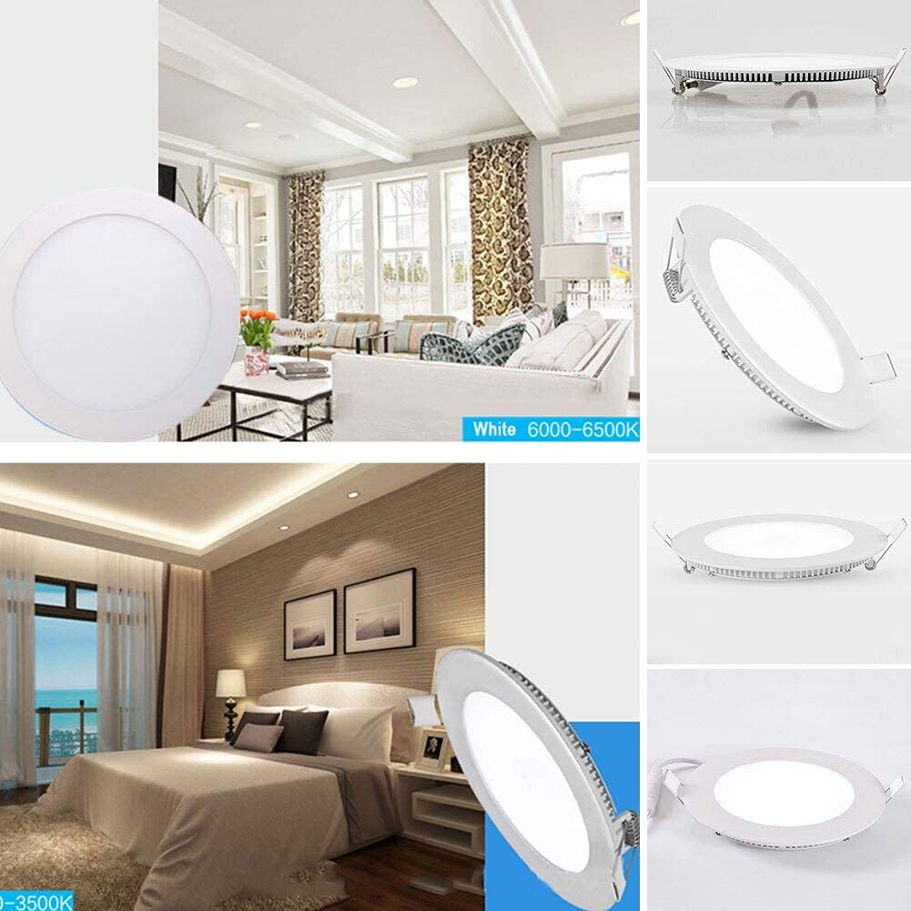 4 Pack HMINLED 8 Inch 18Watt Ultra Thin Round LED Recessed Panel Spot Lighting,