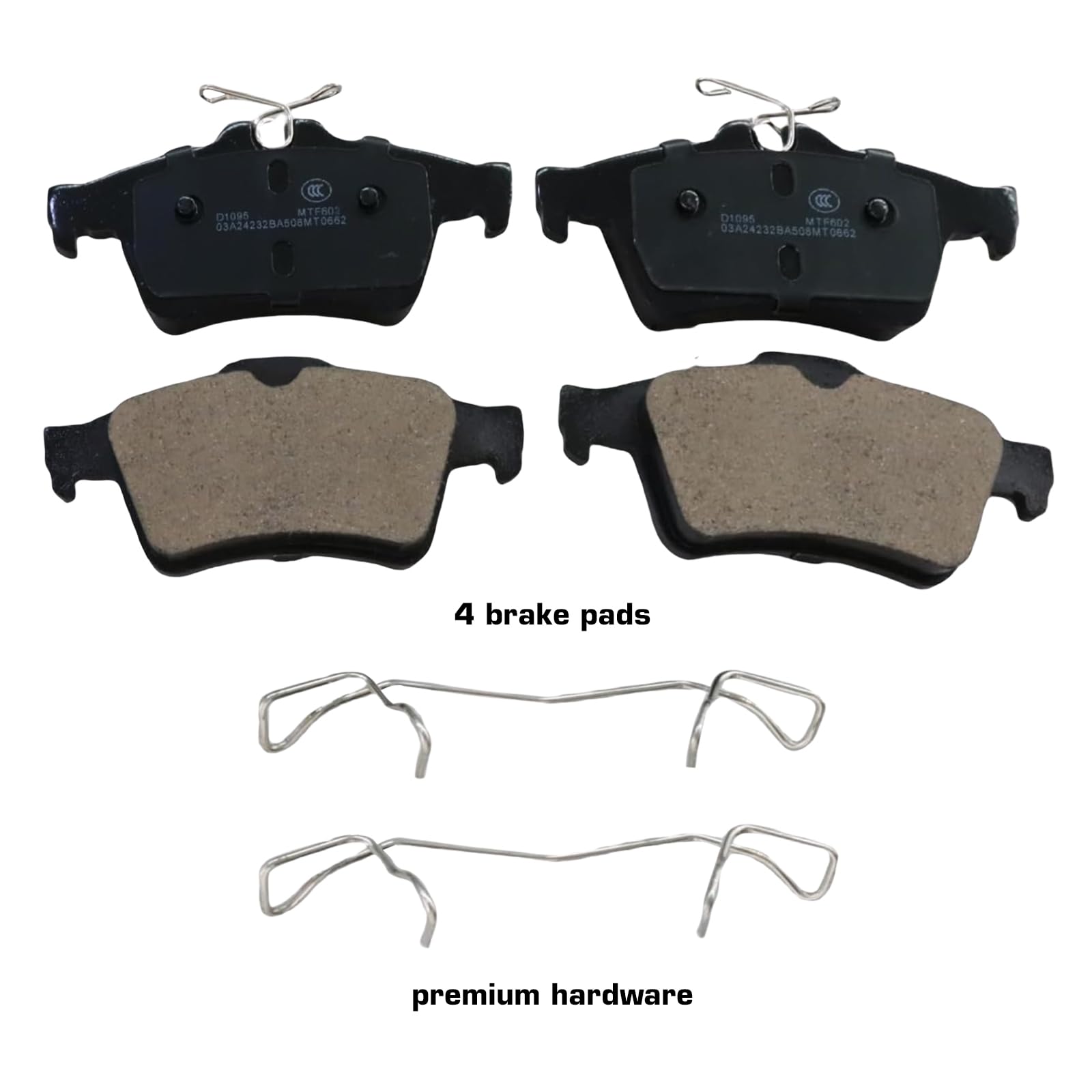 D1095 Ceramic Brake Pads Kit Ford Escape Focus Mazda 3 Volvo C30 V50