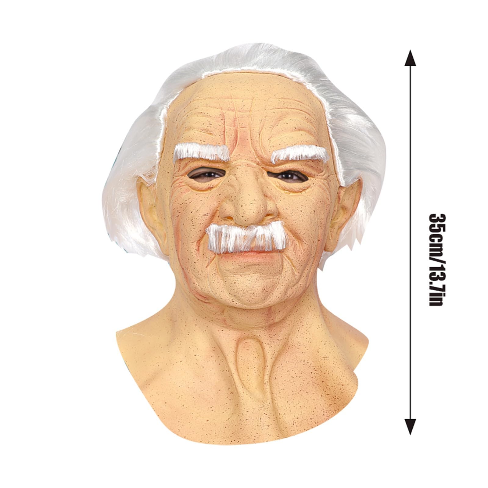 OPEN BOX Halloween Creepy Old Man Latex Mask Realistic Wrinkle Full Head Cosplay