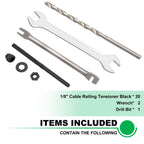 Andorm 20pcs 1/8" Cable Railing Tensioner Terminal Kit Black, Threaded Swage