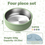 Mity rain 4-Pack Baby Bowls with Suction,Stainless Steel Toddler Bowl with