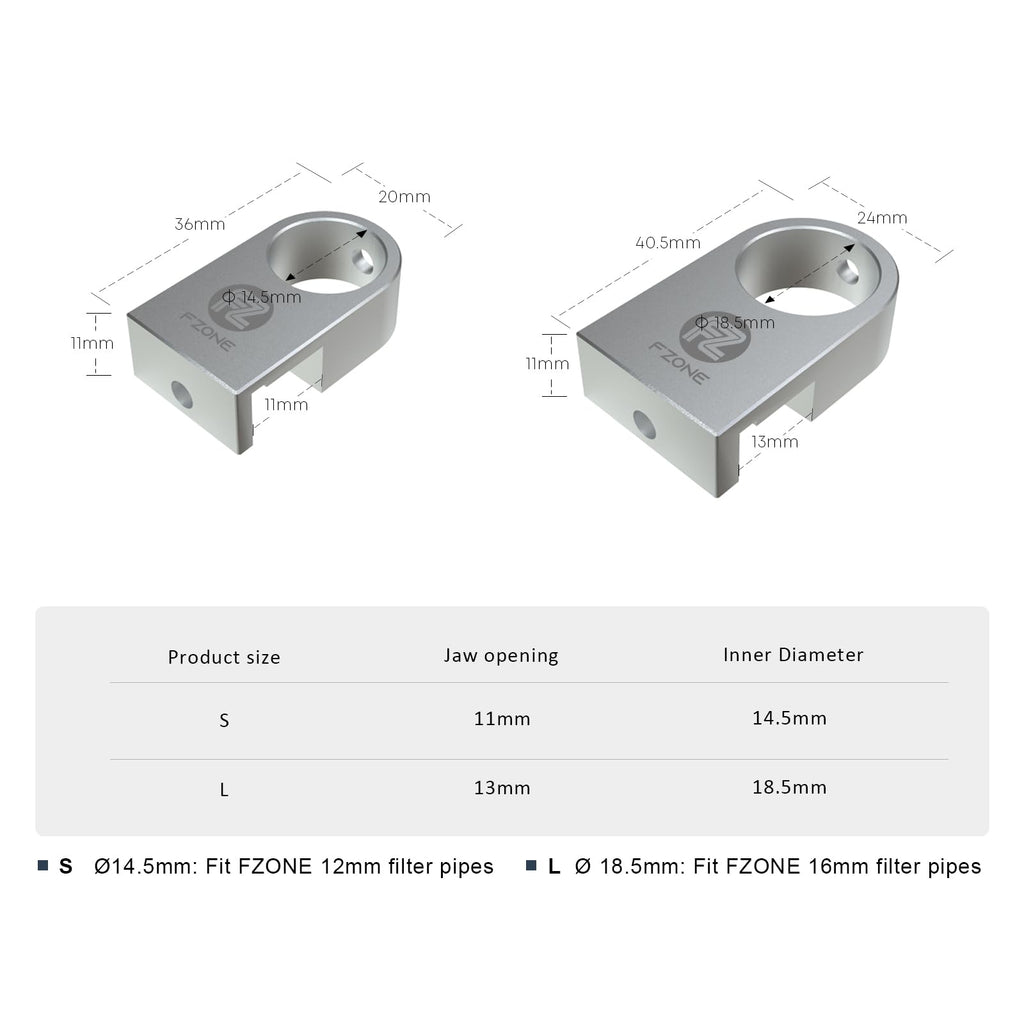 FZONE Mini Aquarium Fixing Clamp, Aluminum Alloy Holder for Rimless Aquariums