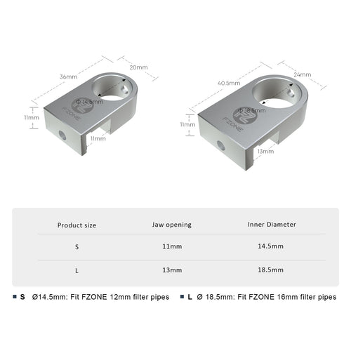 FZONE Mini Aquarium Fixing Clamp, Aluminum Alloy Holder for Rimless Aquariums