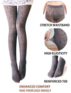 VERO MONTE 1 Pair Womens Patterned Lace Tights (Grey) Hollow Out Knit Stockings