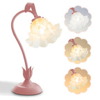 Flower Table Lamp LED Bedside Night Light 3 Color Modes Pink Kawaii Decor