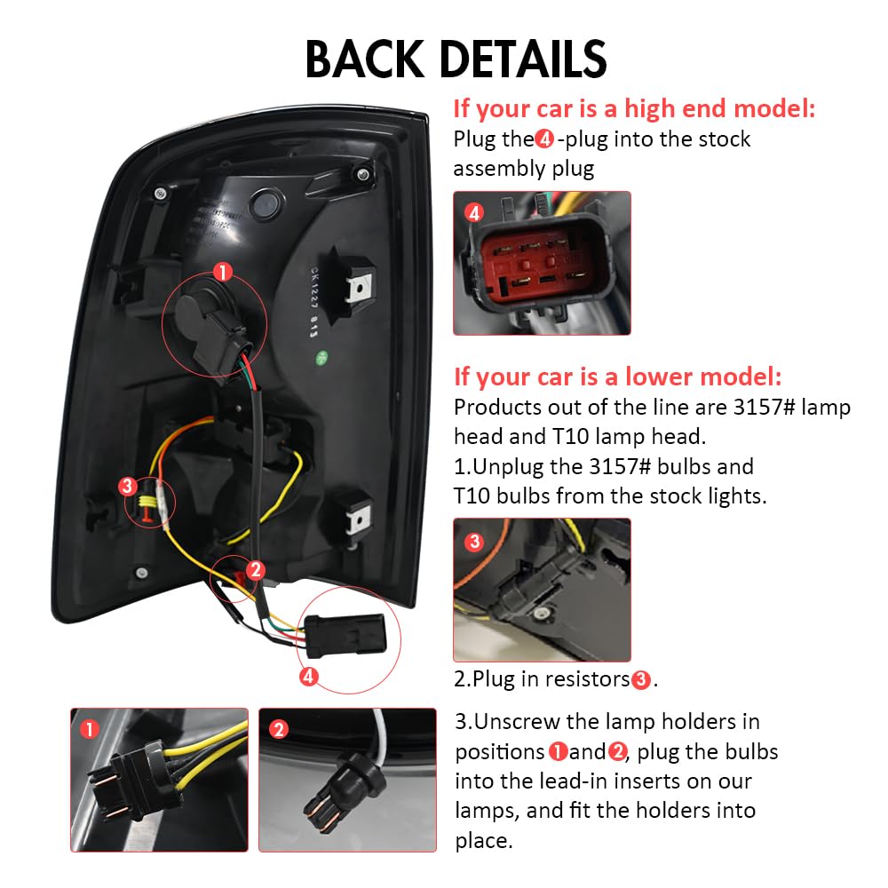 Tail Lights for 2009-2018 Ram 1500/2500/3500 & Classic with Startup Animation Sequential Turn Signal Optimize Upgrade Options (SMOKE-WHITE)