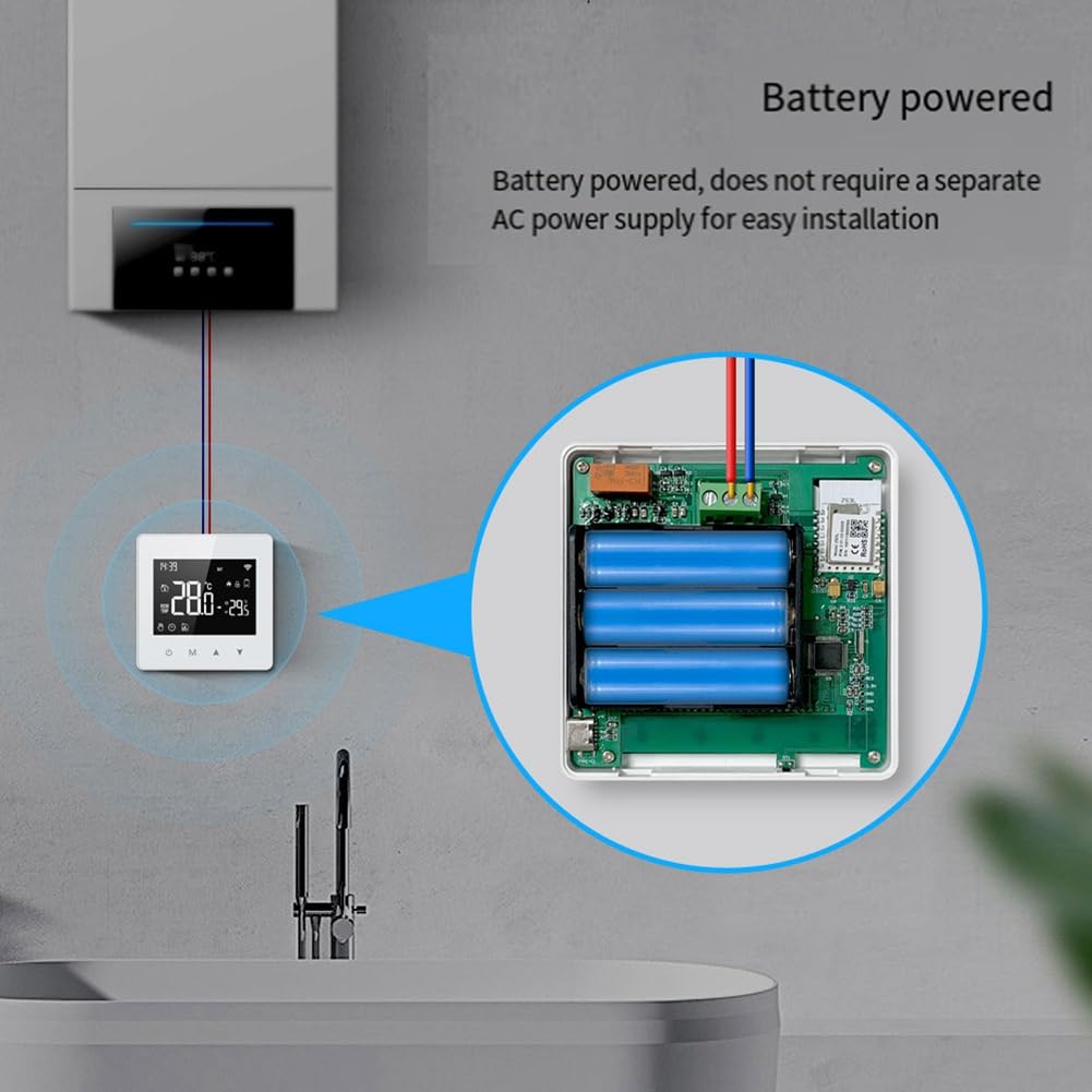 Yaregelun Tuya Wifi Thermostat Smart Home Battery Powered Temperature Controller