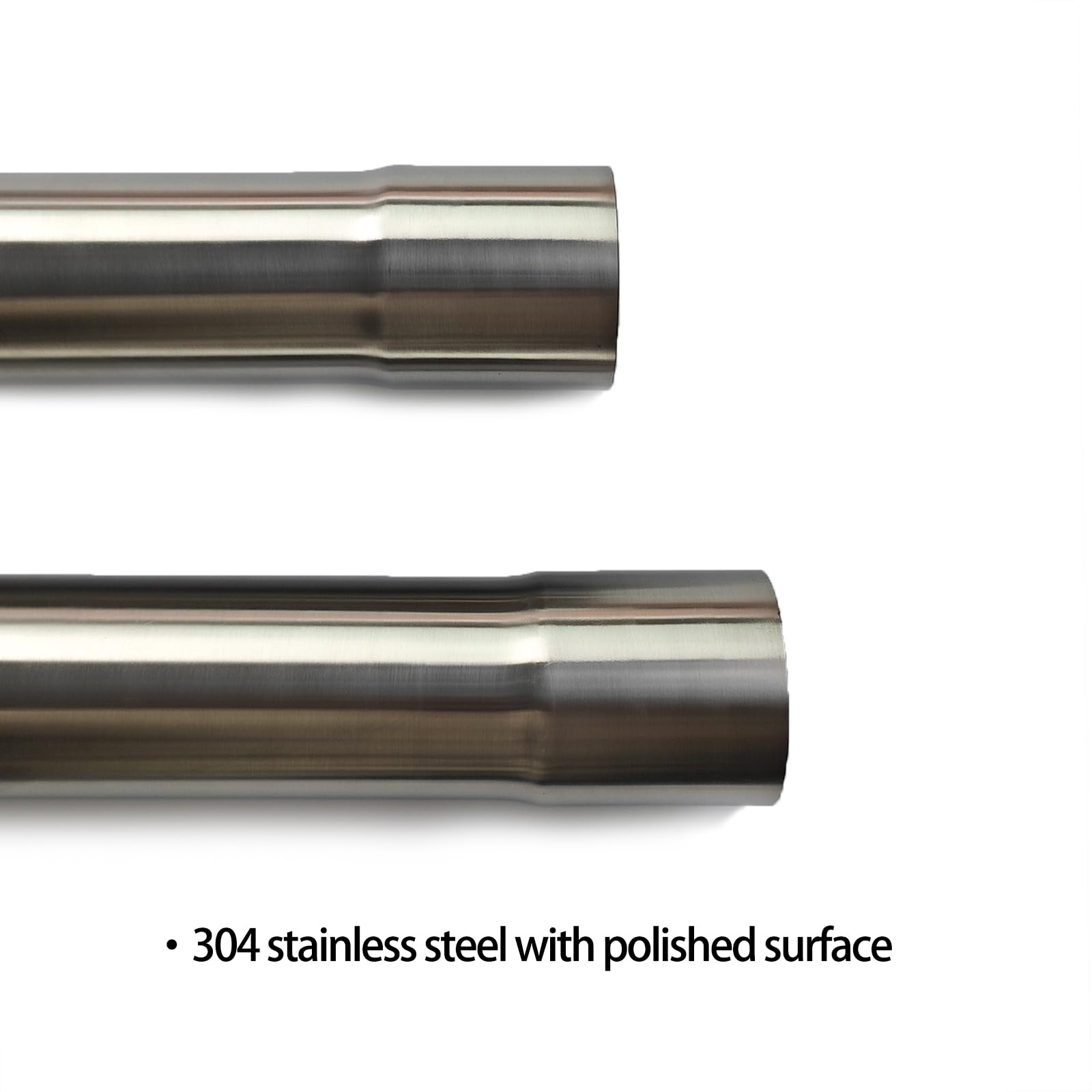 2.5" ID to 2.5" ID Tailpipe Extension, 17.3" Stainless Steel 304 Exhaust Pipe