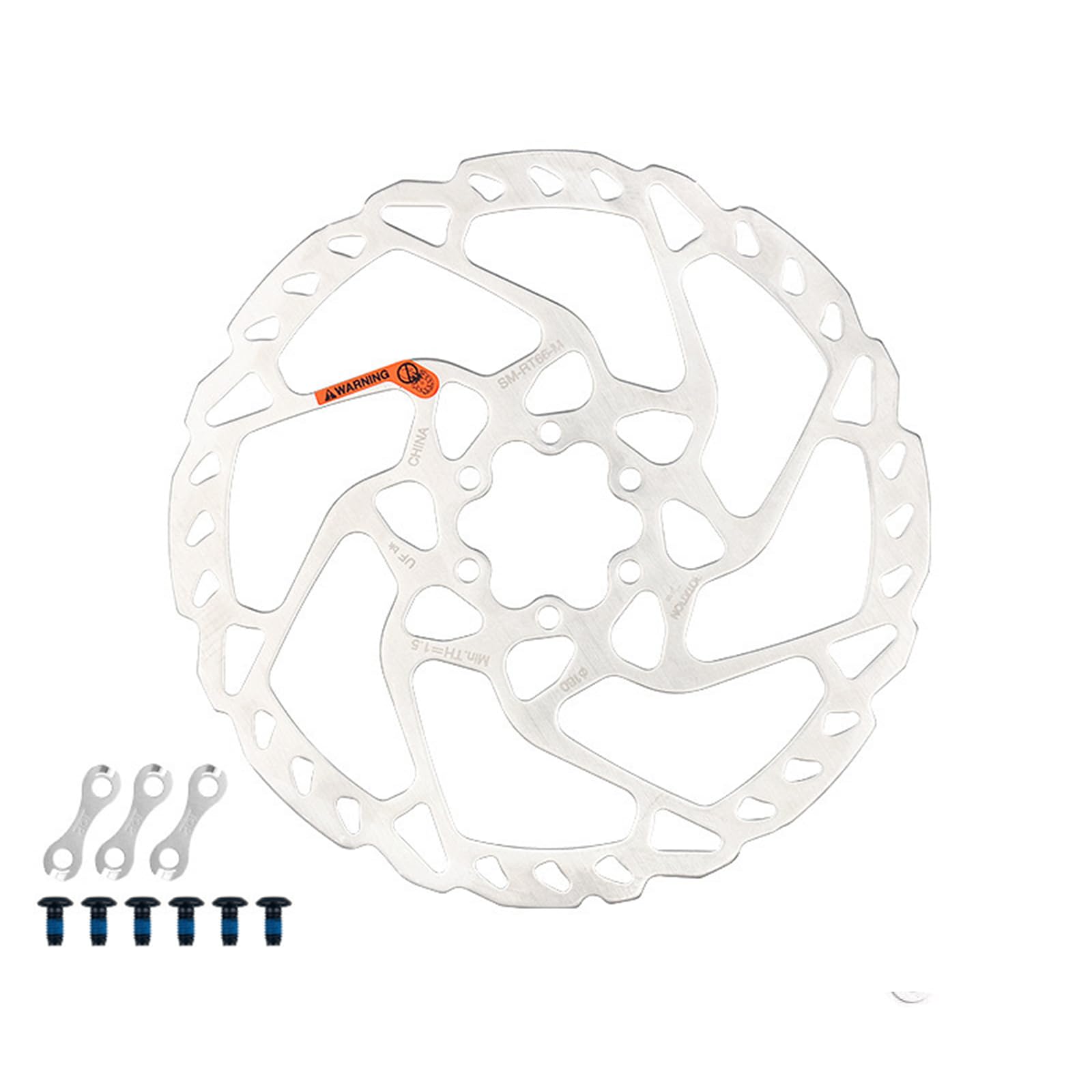 Designed for Shimano brake discs, compatible with Shimano SLX Rt66 Rotor - 6 Bolt One Color 180mm， Bicycle brake disc 180MM suitable for mountain bikes, road racing BMX， (Accessories bolts, gaskets)