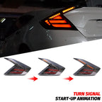 New Accessory Compatible with Honda Civic 2016-2021 Sedan 10th Gen Full LED Tail Lights with Sequential Turn Signal Dynamic Animation Rear Lamps Assembly (Not Fit Hatchback Coupe) (Black)