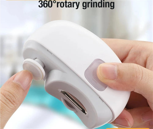 Automatic Safety Electric Nail Clipper LED Light Portable Polishing Trimmer for
