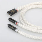 VCIMZUL HiFi Silver Plated 8AG 16 Strands Audio Cable 2RCA to 2RCA with WBT RCAA Plug High Fidelity Sound Transmission Cable(0.5m)