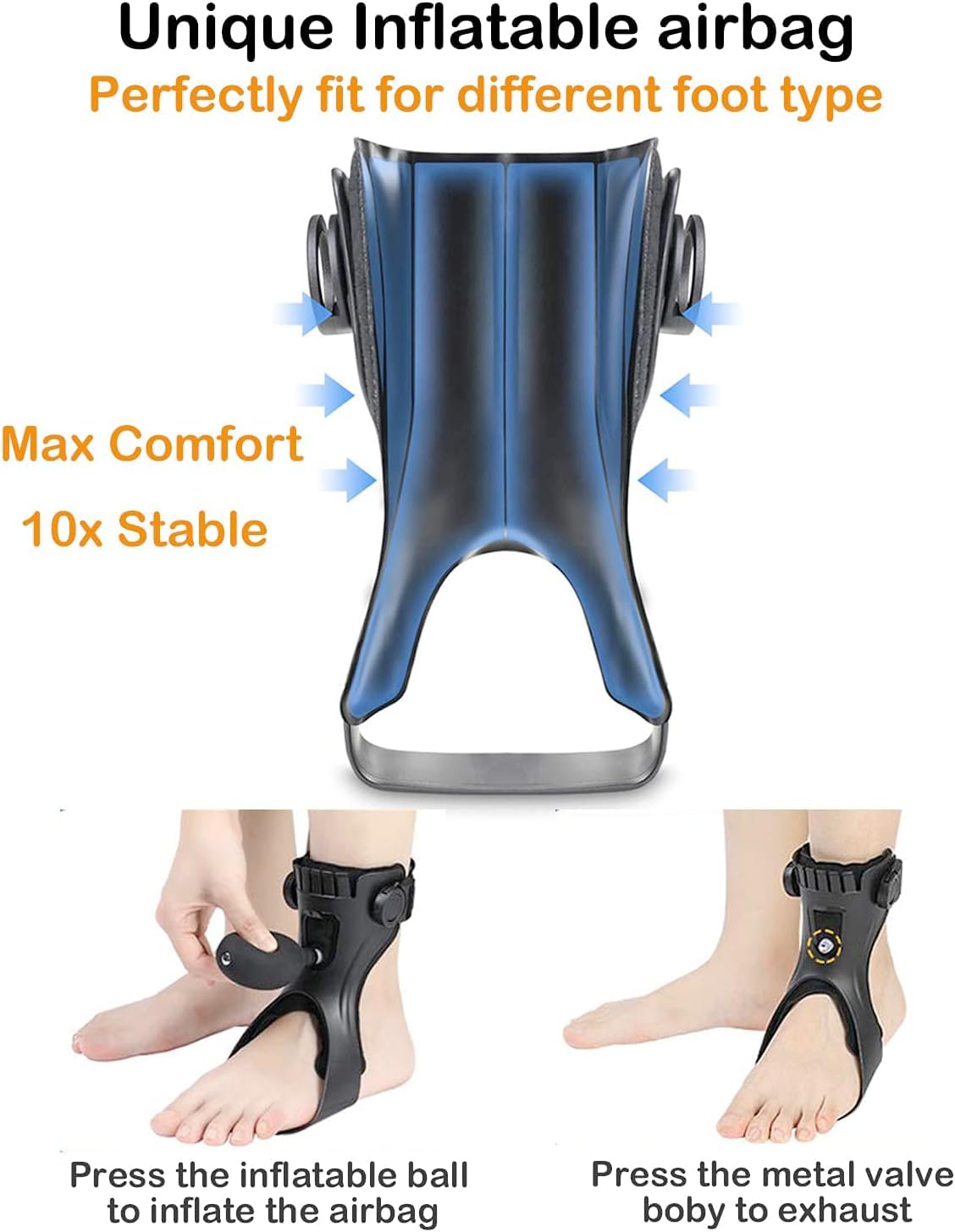 Furlove Upgraded AFO Drop Foot Brace, Medical Foot Up Ankle Foot Orthosis