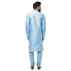 Sojanya (Since 1958 Men'S Silk Blend Sky Blue Kurta & Churidaar Pyjama Set, Size