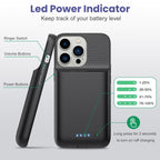 QTshine Battery Case for iPhone 14/13/13 Pro (6.1 Inch),Upgraded 7500mAh