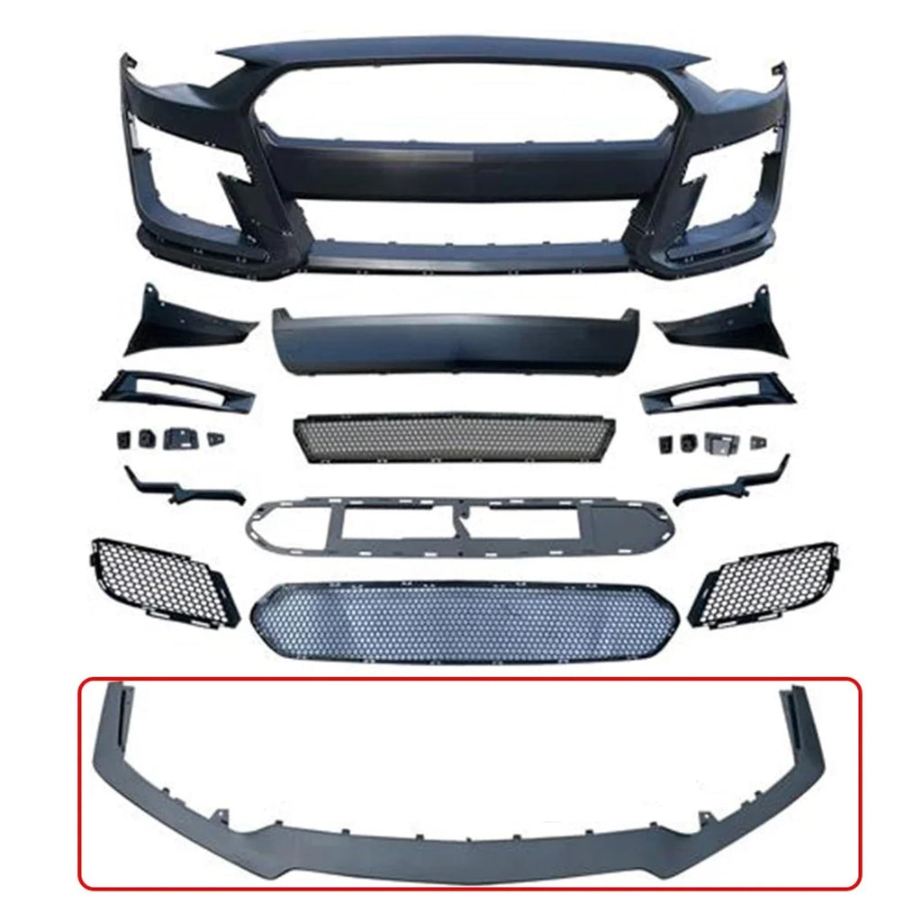 Ford Mustang 2015-2021 GT500 Front Bumper Lip Splitter Matte Black Replacement