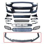 Ford Mustang 2015-2021 GT500 Front Bumper Lip Splitter Matte Black Replacement