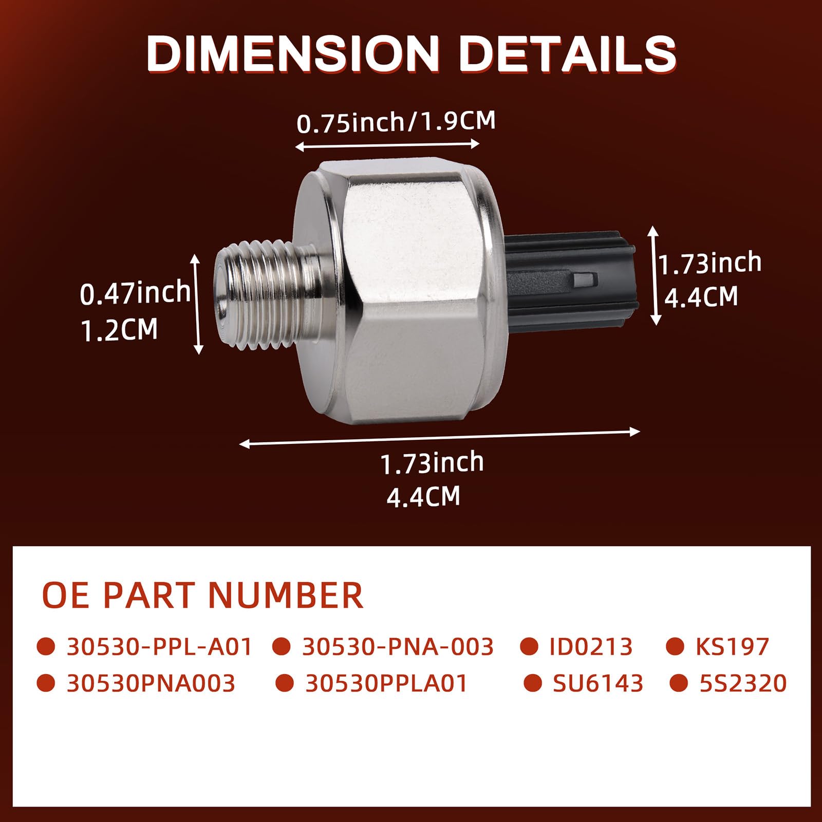 Toranex Knock Sensor 30530-PPL-A01 30530PPLA01 30530-PNA-003 KS197 SU6143 5S2320