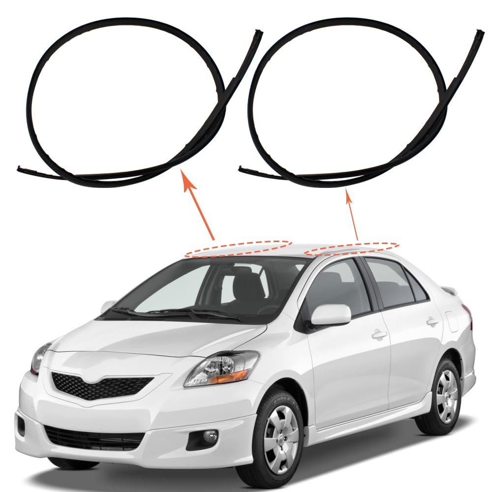 COOL STAR 2pcs Molding Side Drip Compatible with Toyota Yaris Sedan 2007 2008