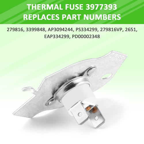 AMI PARTS 279816 Dryer Thermal Fuse & Thermostat Replacement Part Kit Replaces