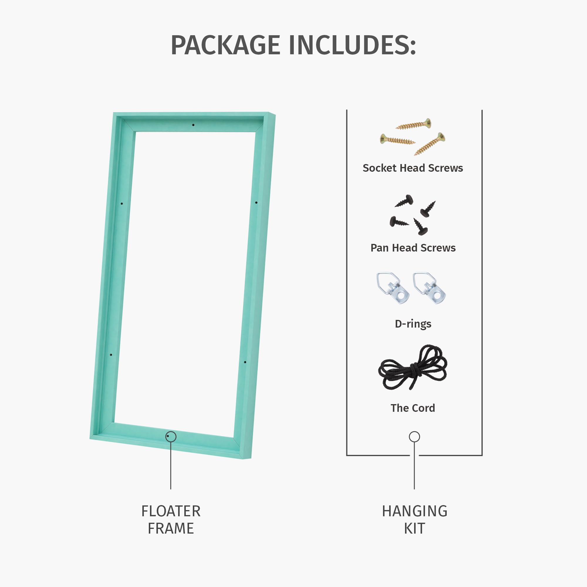 Pixy 30x40 Canvas Floater Frame Black 1.375" Deep Acrylic Finish Portrait