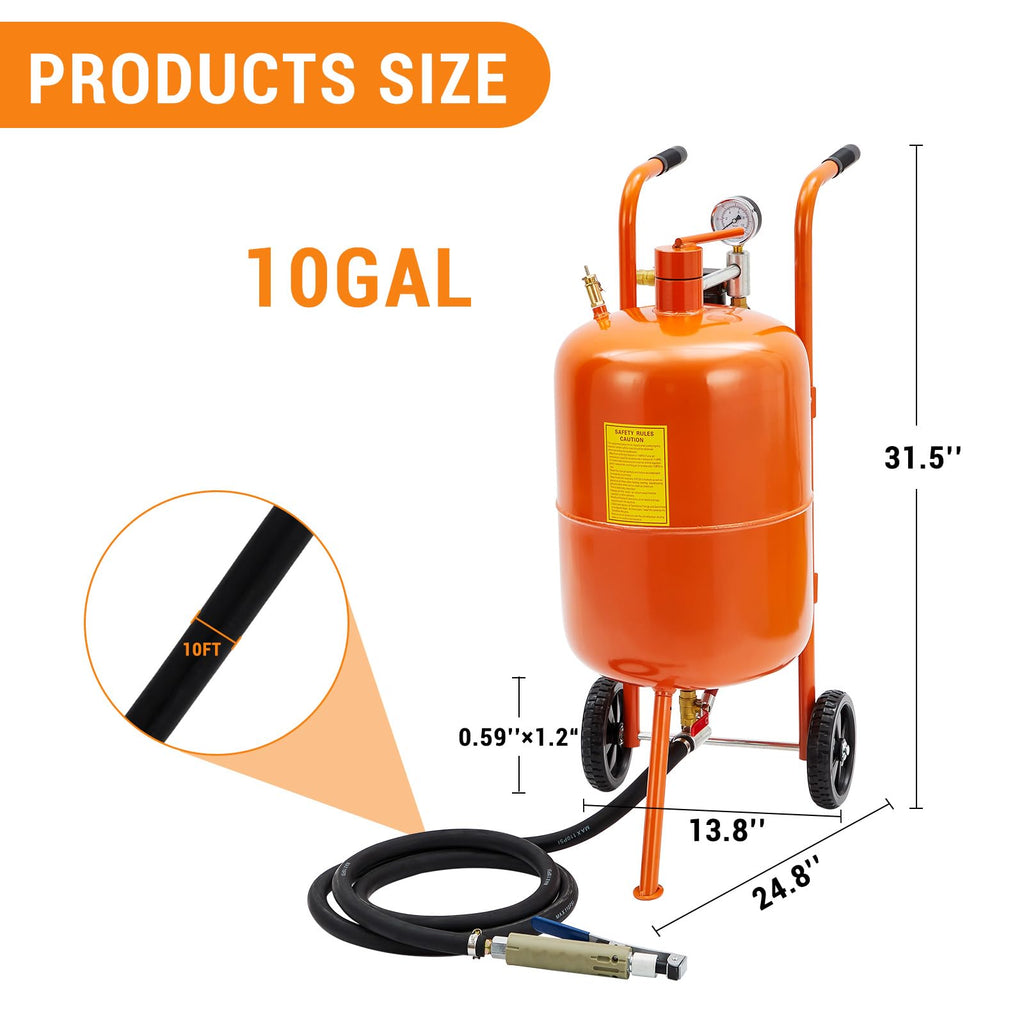 5 Gallon Portable Sand Blaster 60-110 PSI Blasting Machine