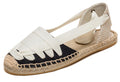 U-lite Women's Espadrille FLat Sandals Closed Toe Ankle Wrap,Classic Lace Up