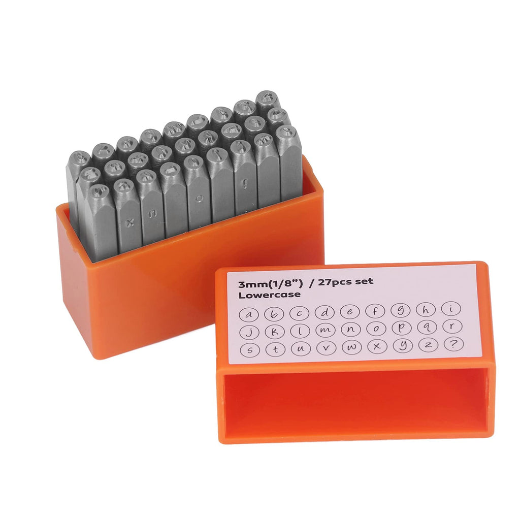 27 Pcs Metal Letter Stamps Set, High Carbon Steel Lowercase Alphabet Punch Stamp
