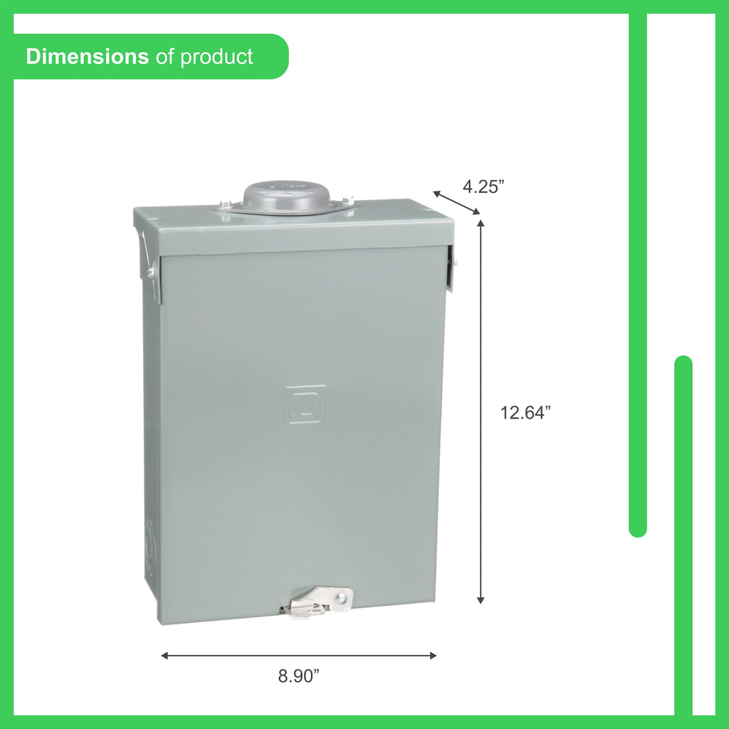 Square D 100 Amp Outdoor Load Center 6 Space 12 Circuit NEMA 3R HOM612L100RB