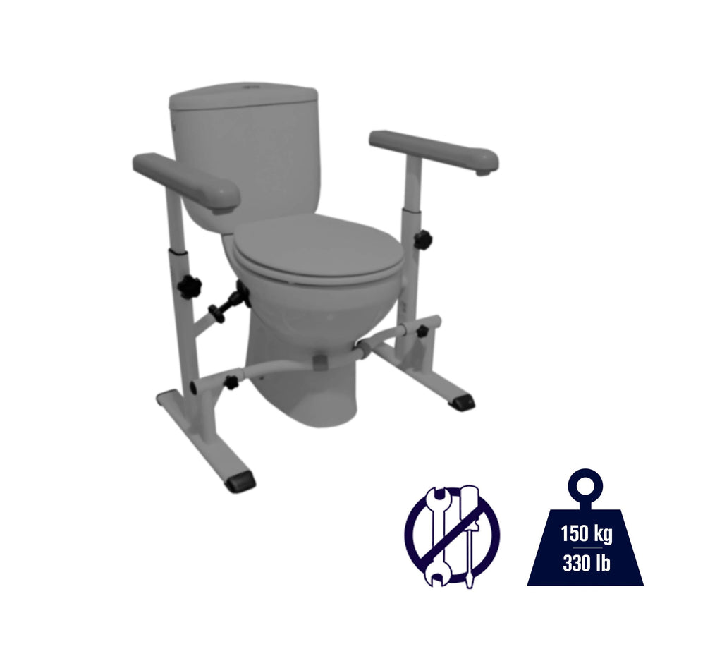 KMINA - Toilet Safety Rails for Seniors (330 lbs), Toilet Safety Frame with