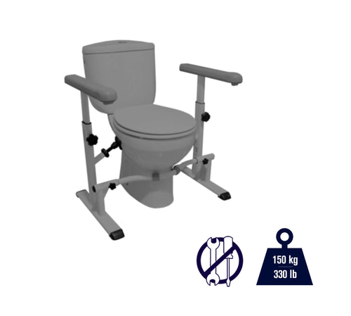 KMINA - Toilet Safety Rails for Seniors (330 lbs), Toilet Safety Frame with