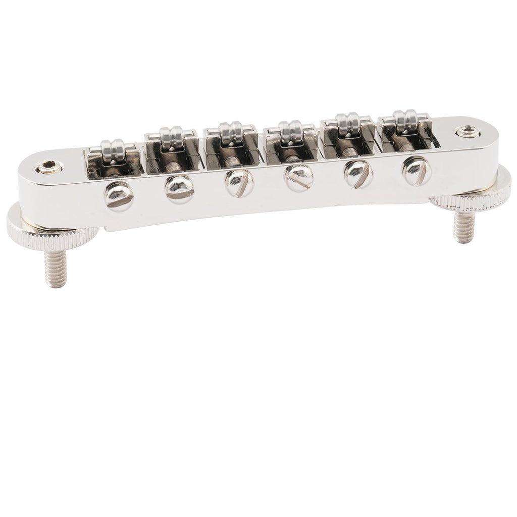 Musiclily Pro 10.4mm Guitar Roller Saddle Bridge ABR Tune-O-Matic Bridge With M4 Post for Les Paul SG Style Electric Guitar Replacement, Nickel
