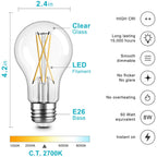 TJOY 12 Pack A19 Vintage LED Edison Bulbs, Dimmable, 60W Equivalent, High
