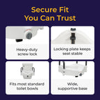 Drive Medical RTL12027RA 2-in-1 Raised Toilet Seat with Removable Padded Arms,