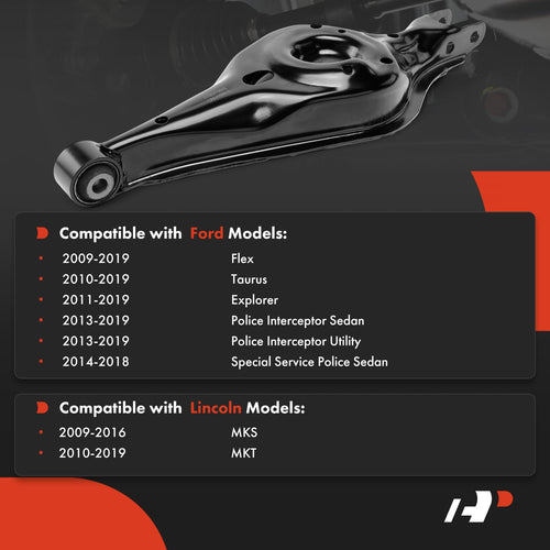 A-Premium Rear Lower Control Arm, with Bushing, Compatible with Ford Explorer 2011-2019, Taurus 2010-2019, Flex, Police Interceptor Sedan Utility, Special Service Police Sedan & Lincoln MKS, MKT