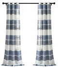 Lush Decor Navy Textured Striped Sheer Curtain Panels 84x38 Pair