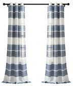Lush Decor Navy Textured Striped Sheer Curtain Panels 84x38 Pair