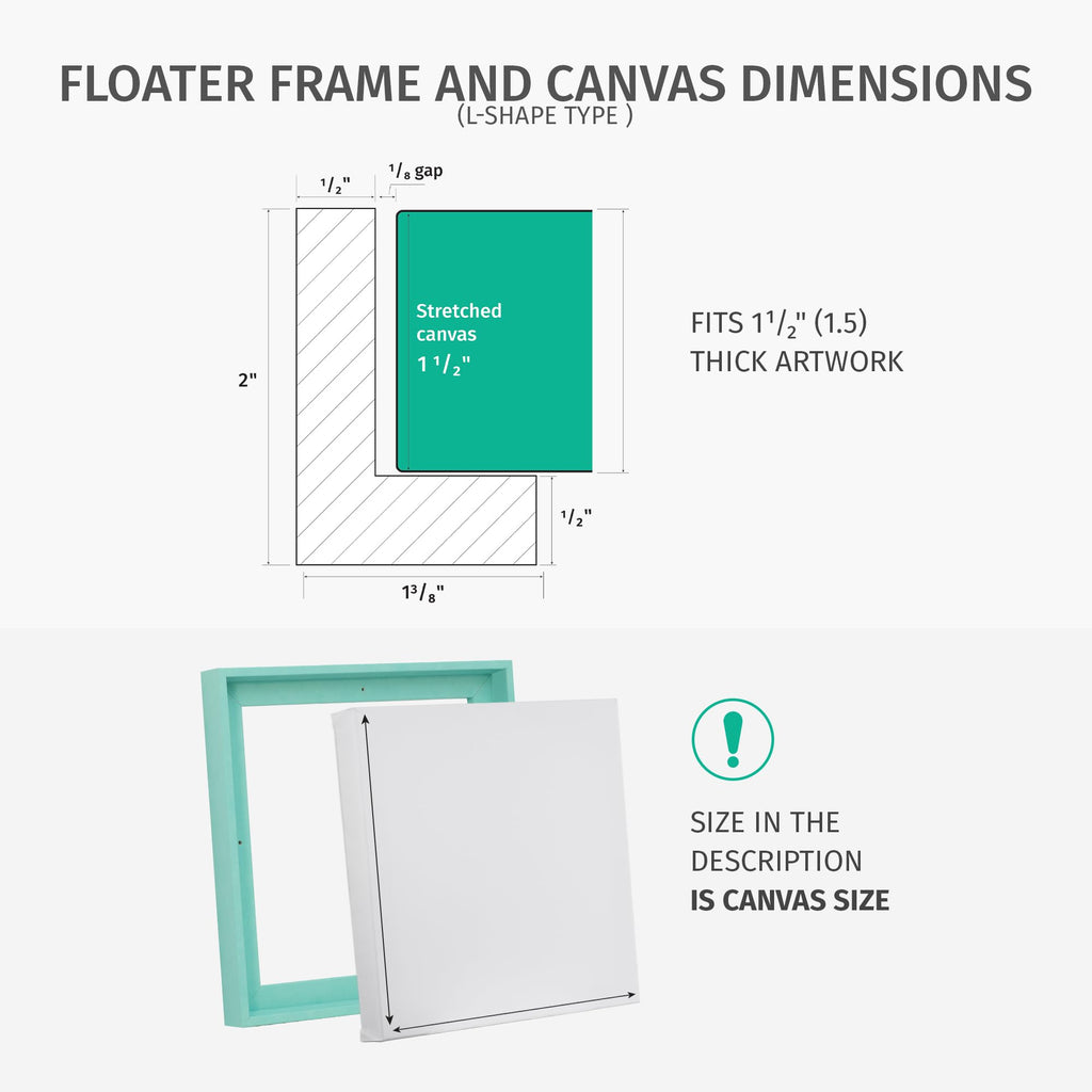 PIXY CANVAS Value Pack of 24x24 Stretched Canvas 1-1/2 (1.5) inch deep and
