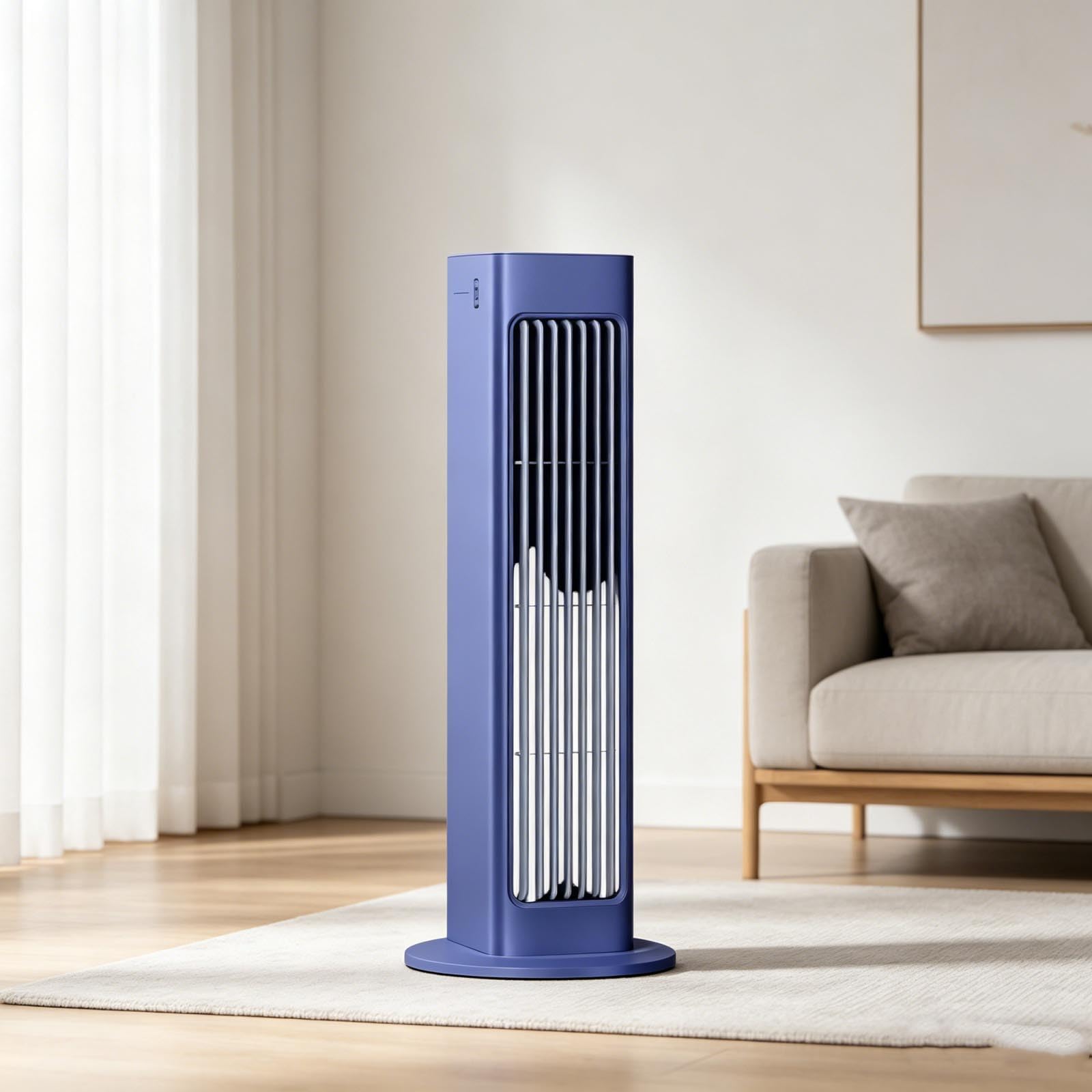 Portable Rechargeable Air Cooler Fan with Remote Control, 3 Speeds LED Touch