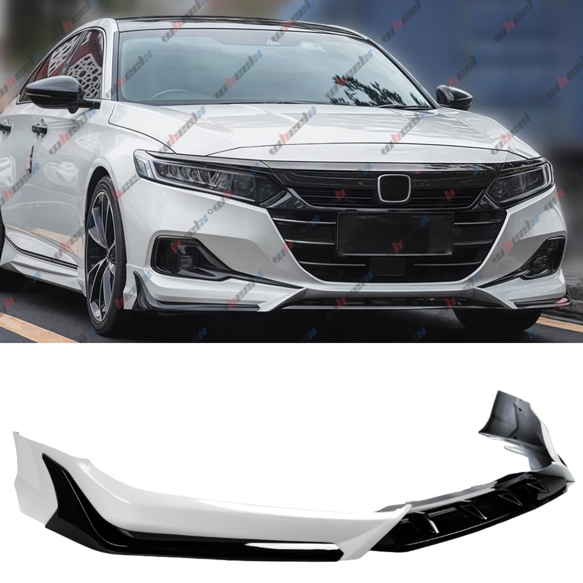 3PCS Front Lip Spoiler Splitter for Honda Accord 2021-2022 ACR Platinum White
