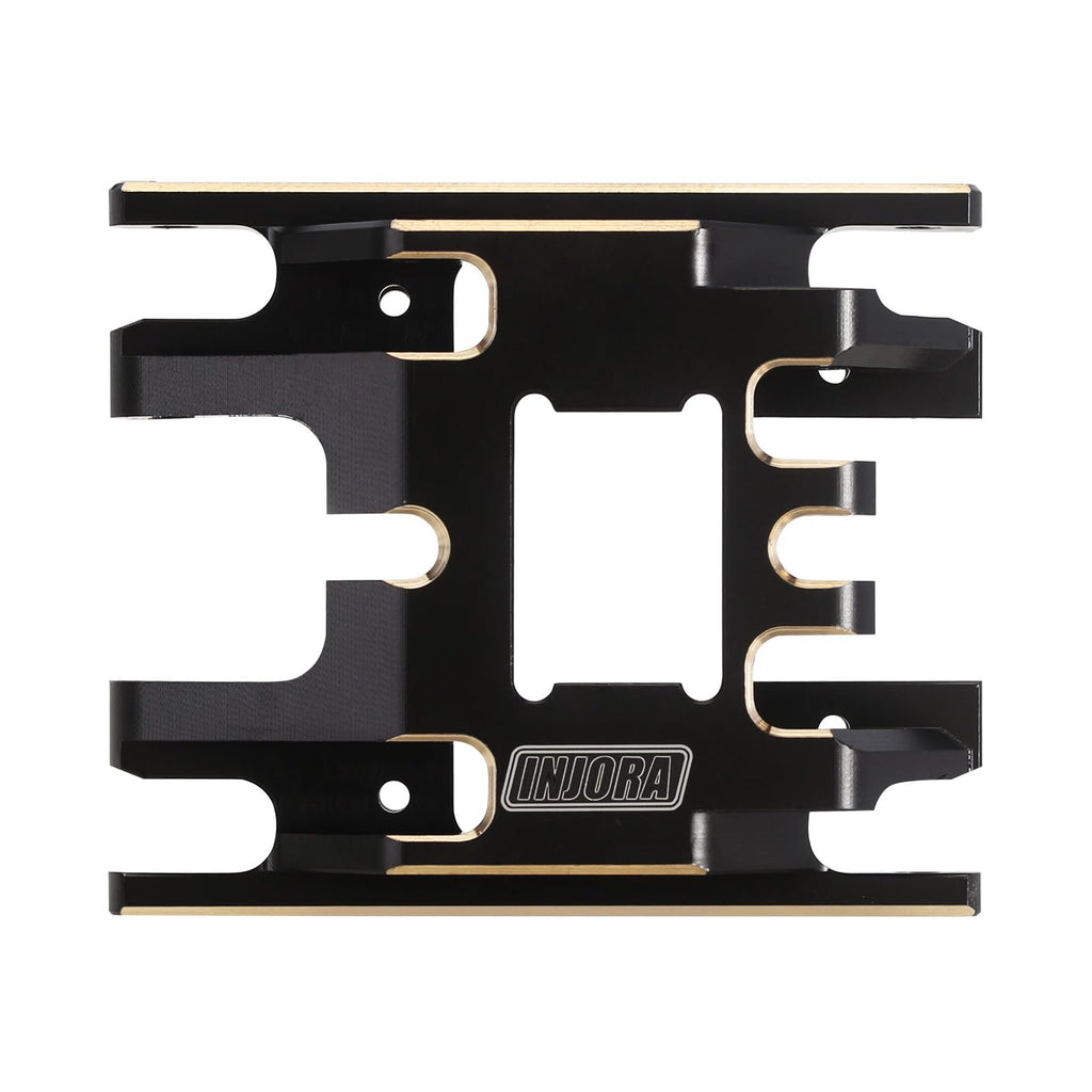 INJORA Black Coating Brass Skid Plate Transmission Mount for 1/18 RC Crawler
