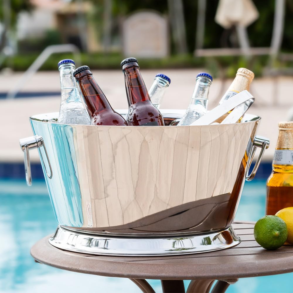 Insulated Beverage Tub 3.2 Gal Double Wall Stainless Steel Ice Bucket Party