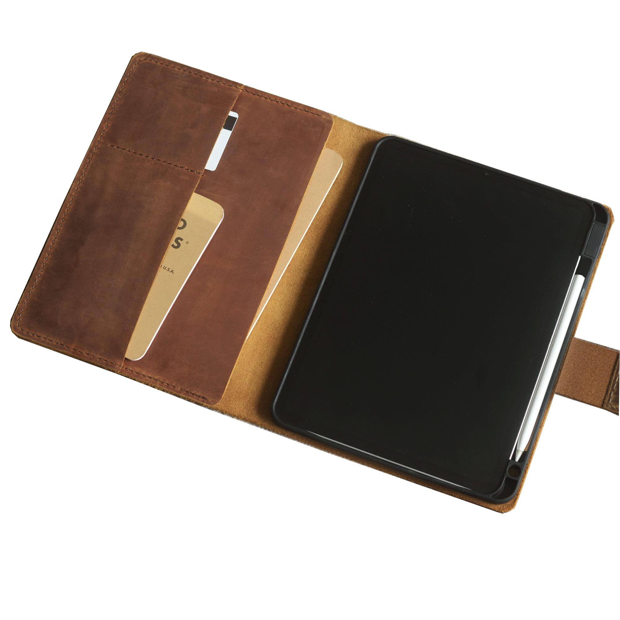 Personalized leather magnetic ipad pro 12.9 case, leather ipad air 5th