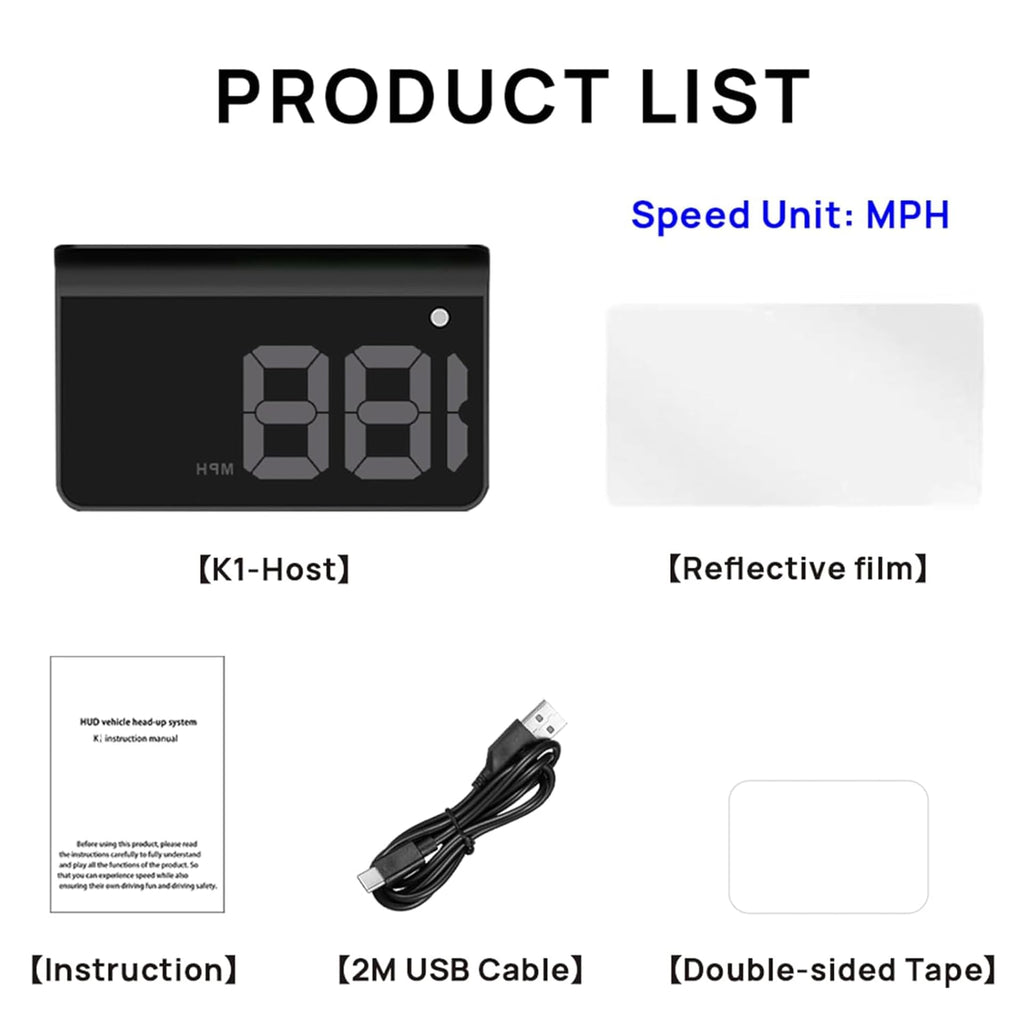 KUOWEIHUD Heads up Display for Cars,Car HUD,Head up Display for Car,Digital GPS