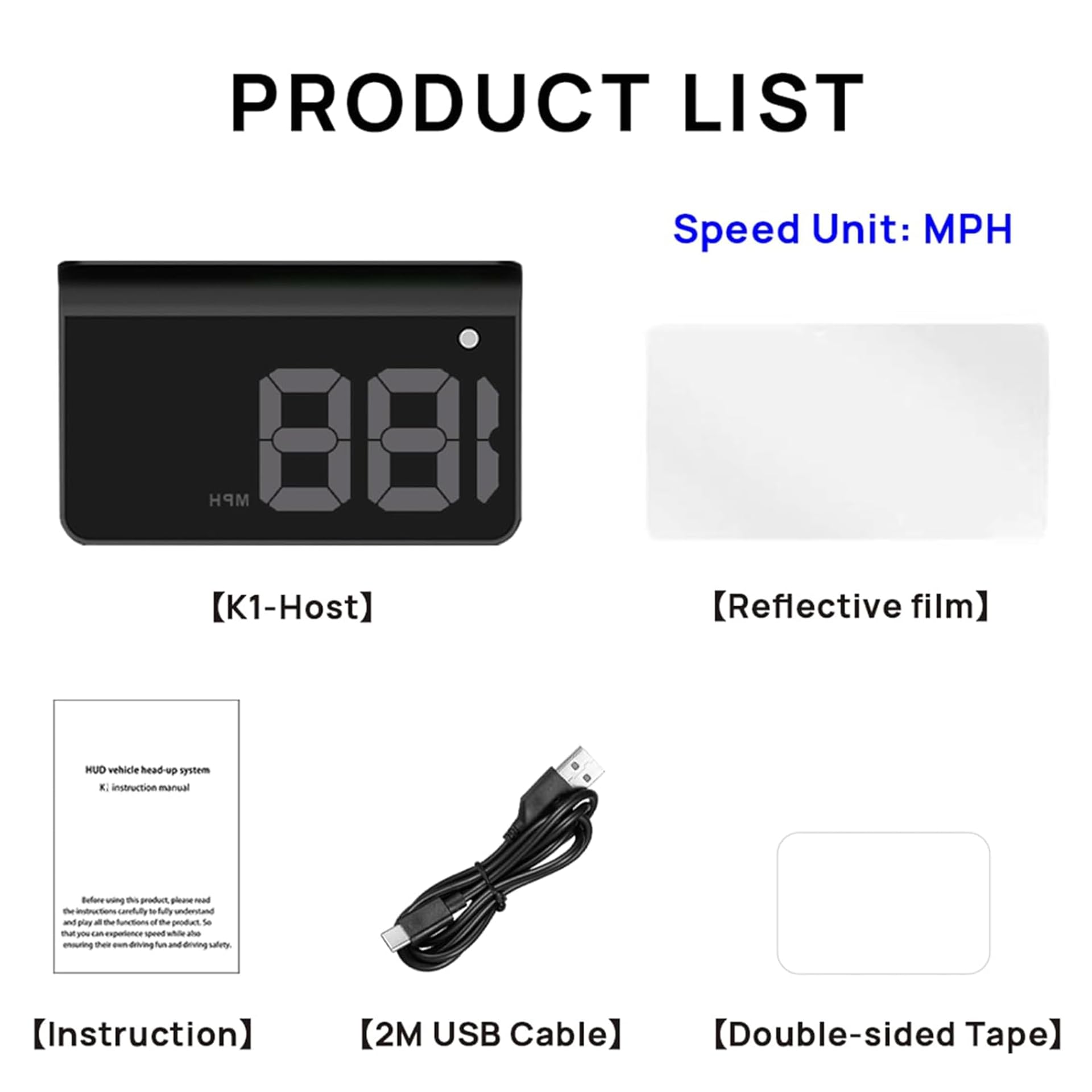 KUOWEIHUD Heads up Display for Cars,Car HUD,Head up Display for Car,Digital GPS
