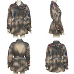 YOUFE Womens Letter Print 2 Piece Sets Long Sleeve Cropped Varsity Jacket Mini