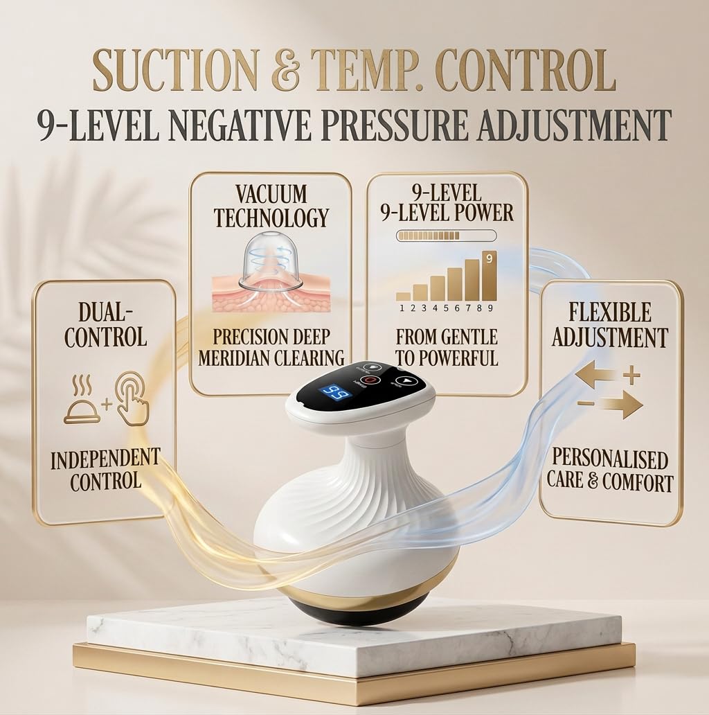 Morlit Smart Cupping Massager, 9 Suction & Heat, Cordless