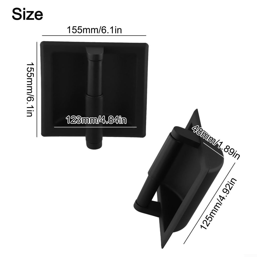 Recessed Toilet Paper Holder Wall Mounted Stainless Steel Tissue Dispenser with