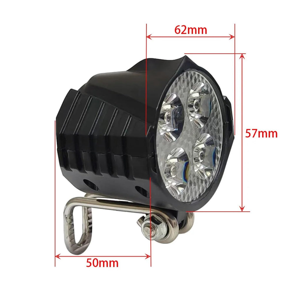 Bicycle Lights Ebike Headlight Accessories Lamp 3pin Built-in Horn Front Light 4