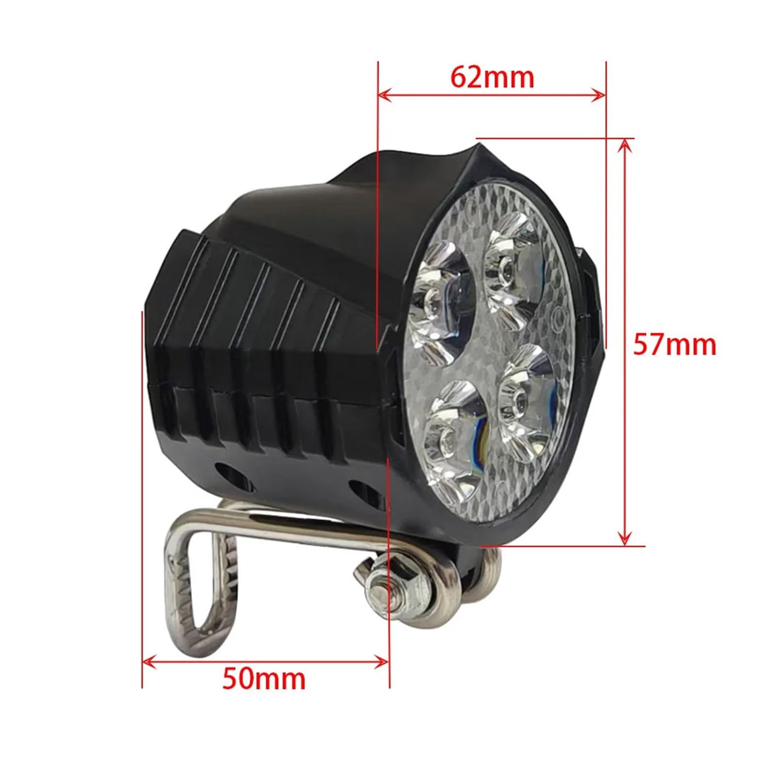 Bicycle Lights Ebike Headlight Accessories Lamp 3pin Built-in Horn Front Light 4
